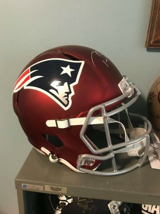 Tom Brady England Patriots Signed Autographed Full Size Blaze Helmet Tristar