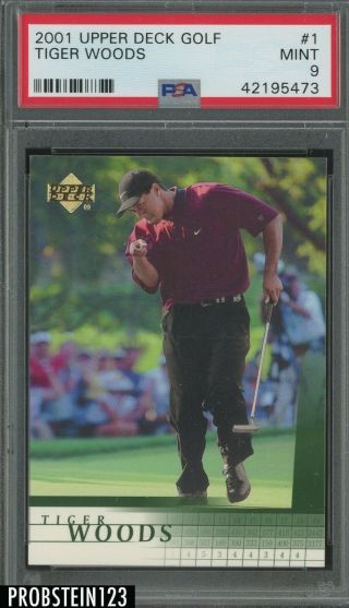 2001 Upper Deck Golf 1 Tiger Woods Psa 9