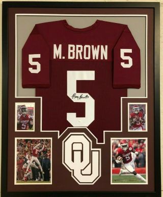 Framed Oklahoma Sooners Marquise Brown Autographed Signed Jersey Jsa