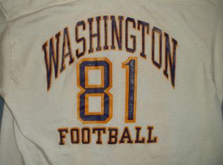 Vtg Early 80’s Washington Huskies T - Shirt White Med - Lg Champion Brand 1981