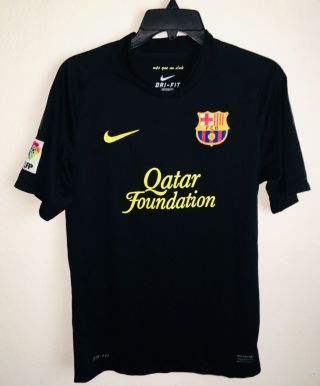 Barcelona Fc Jersey Authentic Nike Lfp Unicef/qatar Foundation (black,  Small,  3)