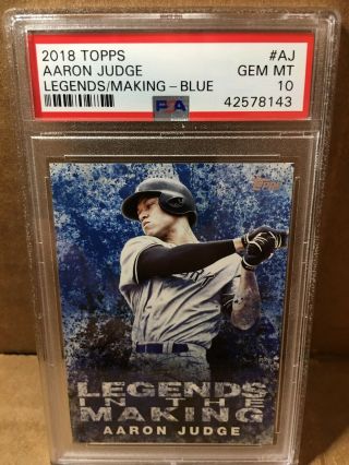 2018 Topps Aaron Judge Legends In The Making Blue Parallel Psa 10