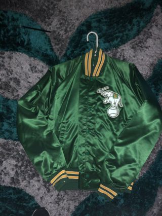 Vintage 1990’s Oakland A’s Chalkline Satin Jacket Size Medium