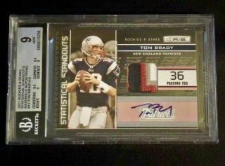 Tom Brady 4 Color 2011 Rookies & Stars Auto Patch Jersey Au 08/10 - Only 10 Bgs 9