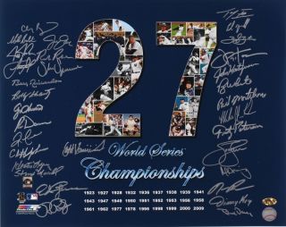 Yankees " 27 World Series Championships " 16x20 Photo Signed By (32)