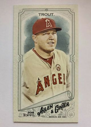 2018 Topps Allen & Ginter Mini Glow In The Dark Mike Trout Ssp Case Hit - Angels