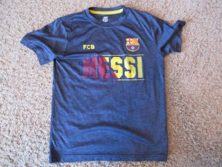 Official Fcb Lionel Messi Barcelona Blue Youth Boys Large Jersey Shirt
