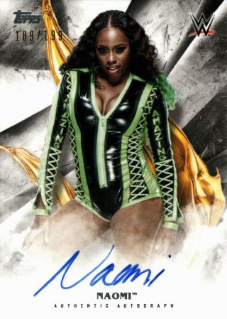Naomi 2019 Topps Undisputed Wrestling On - Card Signed Auto Sp /199 Wwe