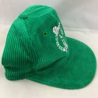Vintage Boston Celtics Green Corduroy Hat Cap Snapback Adjustable Logo 2