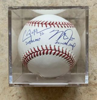 Mike Trout Clayton Kershaw 2014 Mvp Inscribed Signed Autograph Baseball Mlb Auth