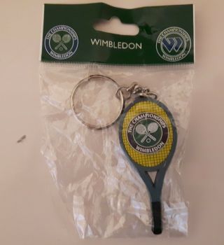 Wimbledon Championships Tennis Racquet Keychain - Sporting Memorabilia