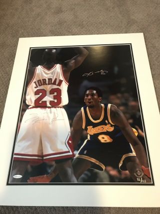 Michael Jordan Kobe Bryant Autographed Matted Photo 20x24 Upper Deck Uda