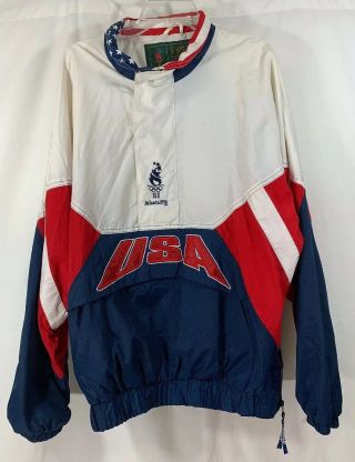 Vintage Team Usa 1996 Atlanta Olympic Games Starter Pull Over Jacket Size (xl)