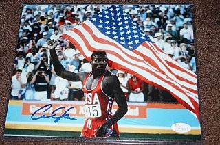 Usa Olympic Great Carl Lewis Signed 8x10 Photo.  Jsa