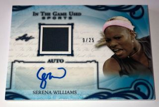 2019 Leaf Itg Game Serena Williams Auto Game Swatch Card D 9/25