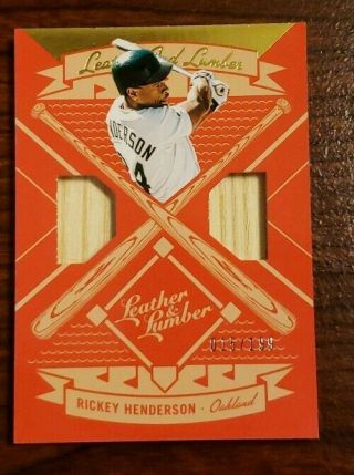 2019 Leather & Lumber Rickey Henderson Relic Game Oakland A’s Hof 15/199