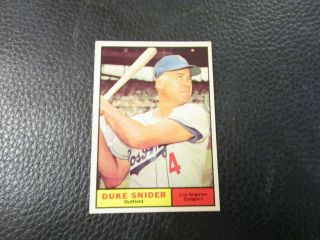 1961 Topps Card 443 Duke Snider Dodgers Exmt,