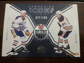 2018 - 19 U.  D.  Sp Authentic Hockey Franchise Icons 077/199 Oilers Mcdavid Messier
