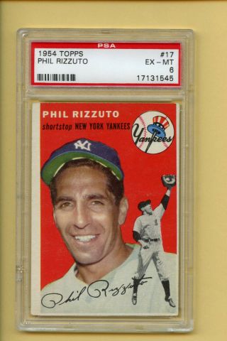 1954 Topps 17 Phil Rizzuto Psa 6 Ex - Mt Ser 17131545