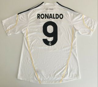 CRISTIANO RONALDO Real Madrid 2009/10 Home Football Shirt L Soccer Jersey ADIDAS 3