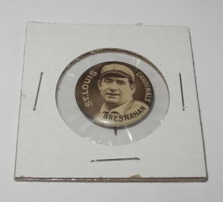 1910 - 12 Sweet Caporal Baseball Pin Button Roger Bresnahan Cardinals Mouth Open