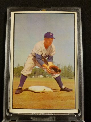 1953 Bowman Color Bobby Morgan Brooklyn Dodgers Mlb 135