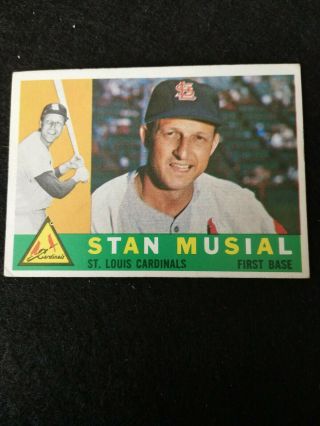 1960 Topps 250 Stan Musial Cardinals Vg/ex