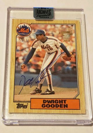 2018 Topps Archives Signatures Dwight Gooden Auto 1987 Topps Mets 53/78