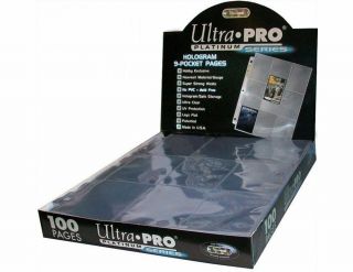 500 Ultra Pro Platinum 9 - Pocket Hologram Card Album Pages/binder Sheets