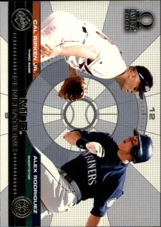 2000 Pacific Omega Mlb Generations Baseball Card 2 C.  Ripken/a.  Rodriguez