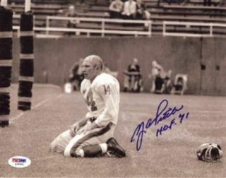 Y.  A.  Tittle Autographed Signed 8x10 Photo York Giants " Hof 71 " Psa/dna 21138