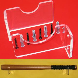 1 Set Of Horizontal Baseball Bat Wall Mount Acrylic Holder / Clear Bracket