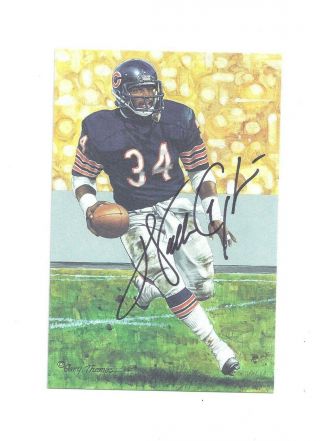 Walter Payton Chicago Bears Signed Autographed Le Goal Line Hof Art Card Glac
