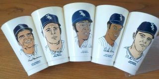 (5) Chicago White Sox 7 - 11 Slurpee Cups - 1972/73 - Melton,  Wood,  Allen,  May,