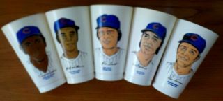 (5) Chicago Cubs 7 - 11 Slurpee Cups - 1972/73 - Jenkins,  Williams,  Pepitone,