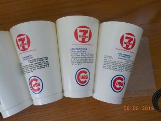 (5) Chicago CUBS 7 - 11 Slurpee Cups - 1972/73 - JENKINS,  WILLIAMS,  PEPITONE, 5