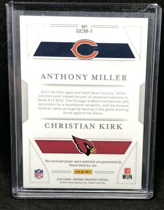 Anthony Miller Christian Kirk 2018 National Treasures Rookie Dual Jersey /25 2