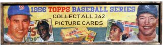 Antique Style 1956 Topps Baseball Card Ad Wood Printed Sign Awesome Mantle