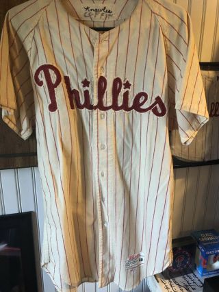 Phillies Game Used/ Worn 1966 Darrel Knowles Flannel Jersey