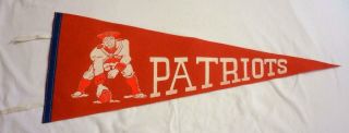 Early Boston / England Patriots Football Pennant With Early Mascot