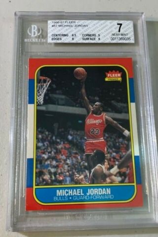 1986 - 1987 Fleer Michael Jordan Rookie 57 Bgs 7 Great Subs Psa 8 ? Card