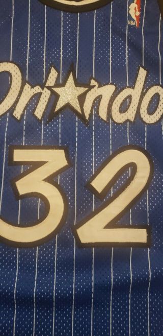 Authentic Champion Shaquille O ' neal Orlando Magic Jersey Blue Shaq Jersey Size L 5
