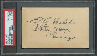 Ed Walsh Signed Index Card (white Sox - Autograph) | Psa/dna Certified - Hof