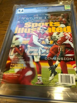 November 19,  2018 Patrick Mahomes Rc First Sports Illustrated Newsstand Cgc 9.  6