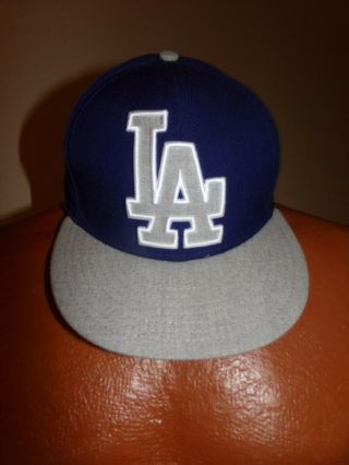 Era 59fifty Hat Mens Mlb Los Angeles Dodgers Royal Blue Fitted Cap 7 And 1/8