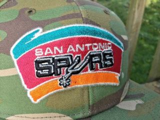 San Antonio Spurs Camouflage Vintage Rare Find Basketball Hat Cap Mens Os ❤️b1