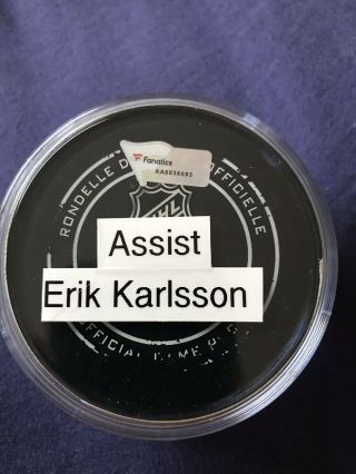 Evander Kane Nhl Game Scored Puck,  Erik Karlsson Assist,  San Jose Sharks