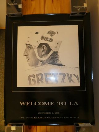 Wayne Gretzky Welcome To La Lithograph Poster 1988 - 89 Unsigned