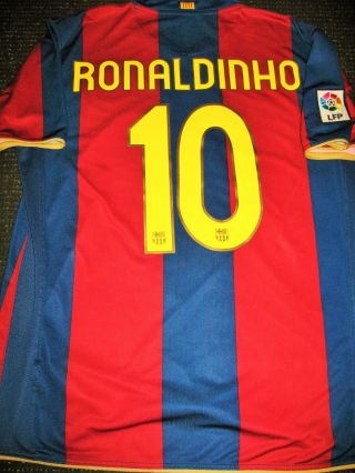 Authentic Ronaldinho Nike Barcelona Jersey 2007 2008 Shirt Camiseta Brazil Xl