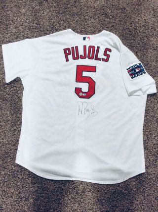 St.  Louis Cardinals Albert Pujols Auto’d Signed 2006 World Series Jersey Mlb